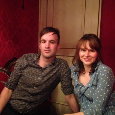 Claudia O'Doherty and Nick Coyle posing for a photoshoot.